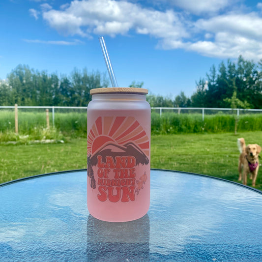 “Land of the Midnight Sun” Frosted Glass Cup