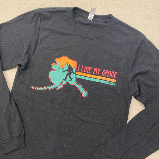ON SALE: AK Bigfoot “I Like My Space” Long Sleeve T-Shirt (XL, 2X available)