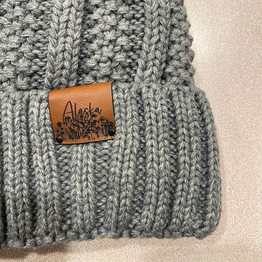 Cable Knit “Alaska” Beanie with Pom