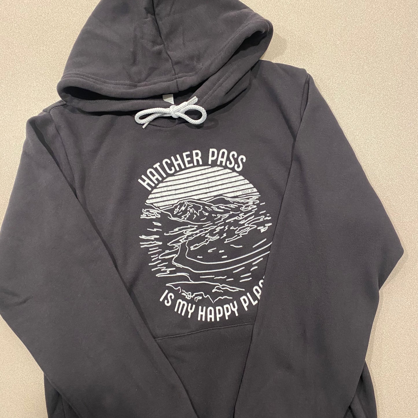 “Hatcher Pass is my Happy Place" Hoodie (heather olive on sale! S-3X available)