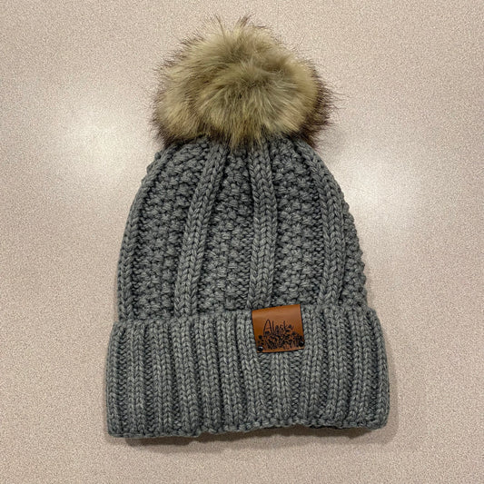 Cable Knit “Alaska” Beanie with Pom