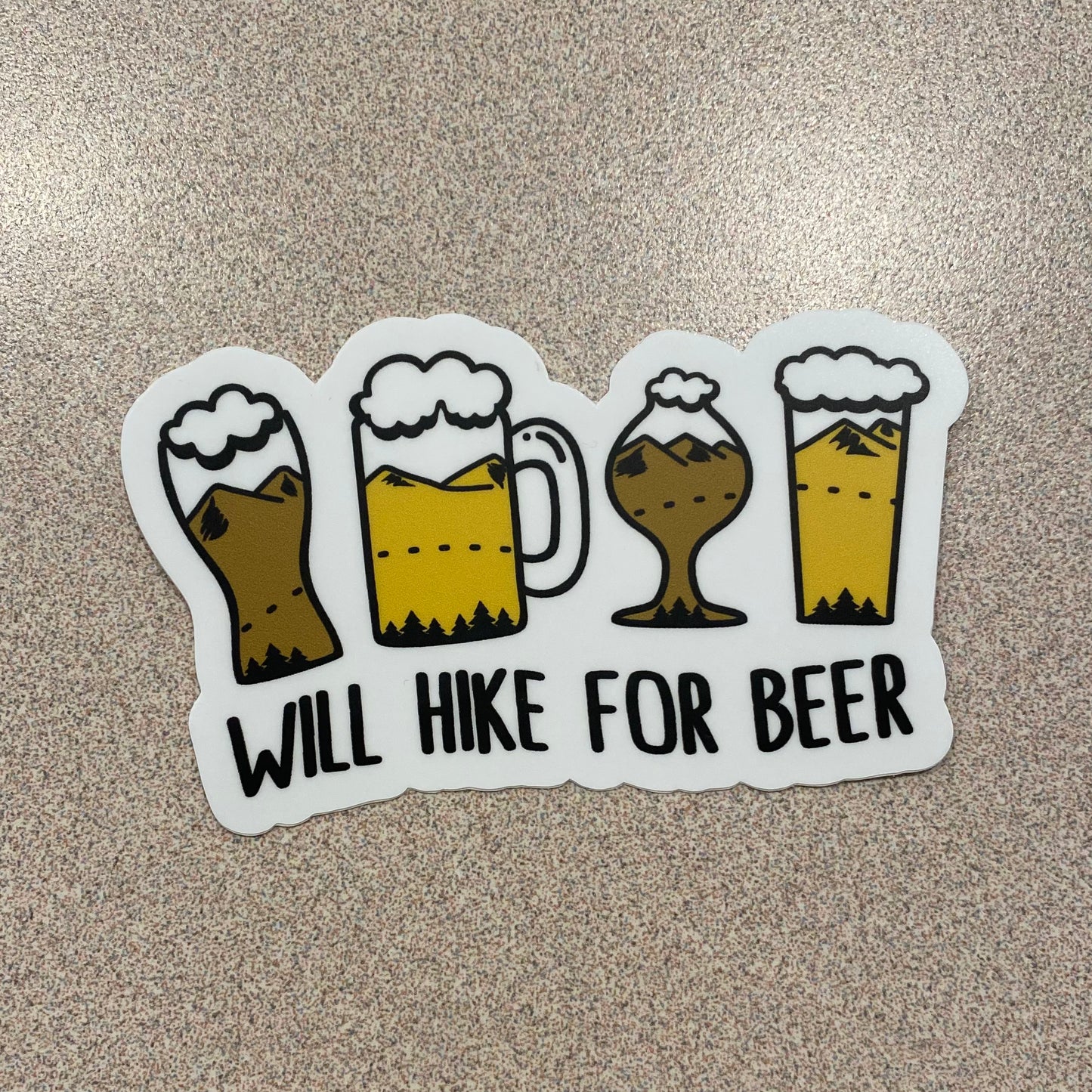 “Will Hike For Beer” Sticker