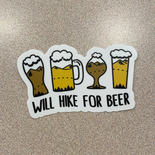 “Will Hike For Beer” Sticker