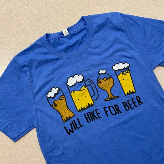 ON SALE: “Will Hike For Beer” T-Shirt (M, XL available)
